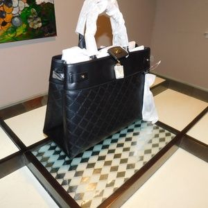 Michael Kors Gramercy Chain Embossed Leather Black